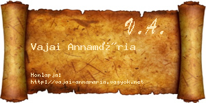 Vajai Annamária névjegykártya